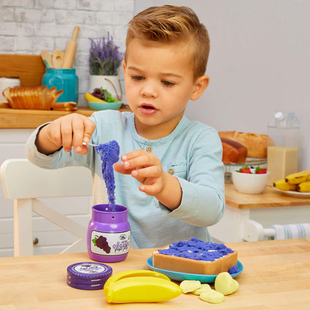 Creative Chefs™ Peanut Butter & Jelly Kit - 
Kids can mix, mold and create their favorite dishes with our unique moldable Make-It! Mix play sand.