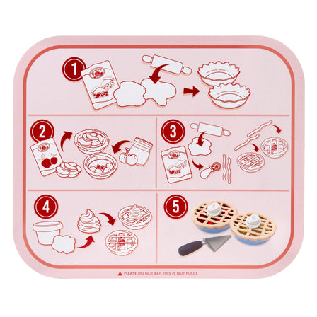 Creative Chefs™ Pie Kit - 
This playset includes an easy-to-read recipe card with visuals allowing kids to follow basic instructions.