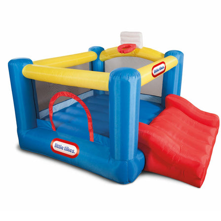 Junior Sports 'n Slide™ Bouncer - 
Take your best shot into the basketball hoop in this perfect sized inflatable bouncer for kids.