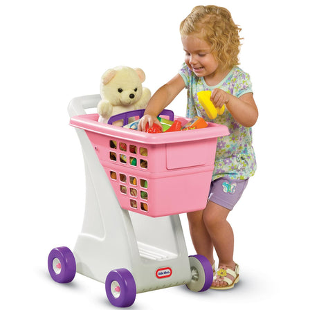 Pink Shopping Cart - 
Kids can take their favorite toy along for the ride in the shopping cart seat.