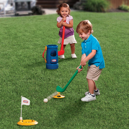 TotSports™ Grab 'n Go Golf - 
Over-sized club heads and balls make it easy for kids to make contact.