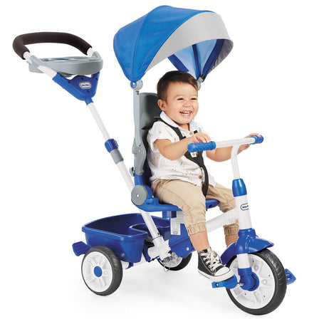 Perfect Fit 4-in-1 Trike - Blue - 
Stage 2- Toddlers can learn how to pedal.