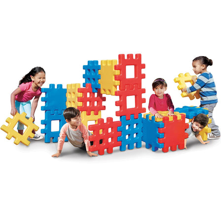 Big Waffle Blocks with 18 Colorful Blocks for Indoor & Outdoor Play - 
These Big Waffle Blocks are sized just right for little hands.