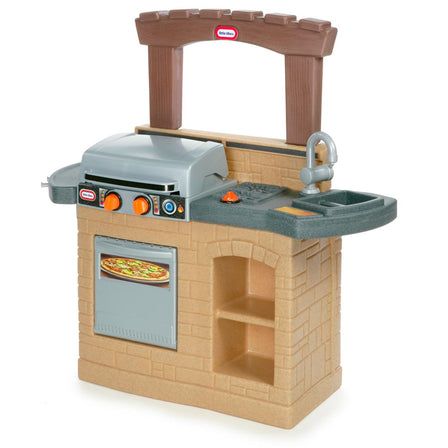 Cook 'n Play Outdoor BBQ™ - 
Multiple play areas include a dual-level grill, sink, oven and a cook top to develop social and sharing skills.