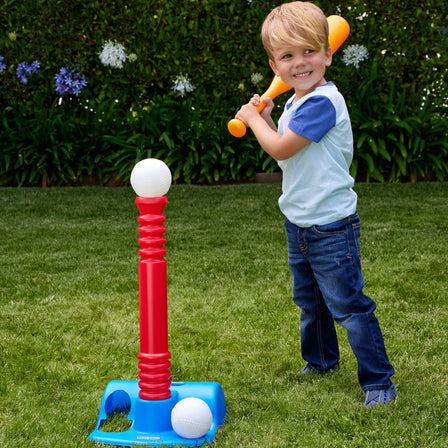 TotSports™ T-Ball Set - 
The over-sized bat and balls makes hitting easy.