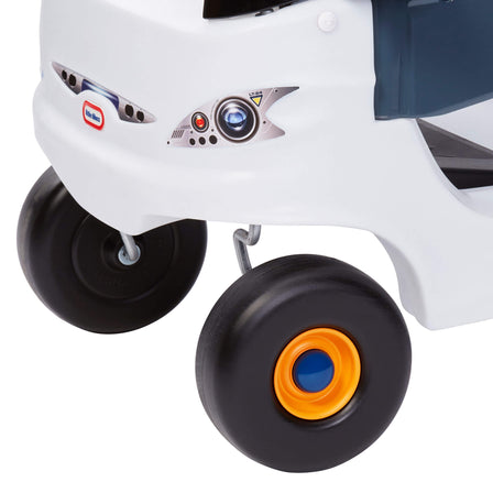 Adventure Rover Space-Themed Ride-On Toy - 
The 360-degree front wheels make it easy to maneuver.