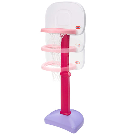 TotSports™ Easy Score Basketball Set - Pink - 
TotSports Easy Score Basketball set adjusts to six heights from 2 1/2 to 4 feet.