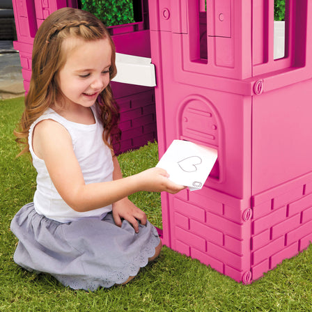 Cape Cottage Playhouse Pink – Indoor & Outdoor Playhouse with Working Door and Shutters - 
The working, built-in mail slot will spark your toddler’s imagination.