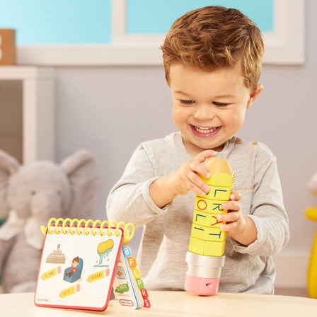 Old School™ 100 Words Spell & Spin Pencil - 
Press the pencil tip to hear the letters and word pronounced.