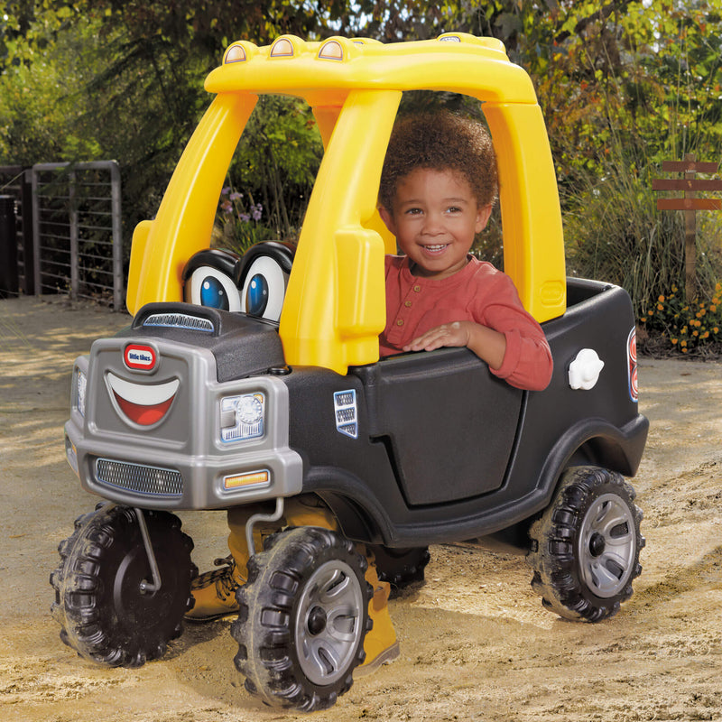 Boy inside truck