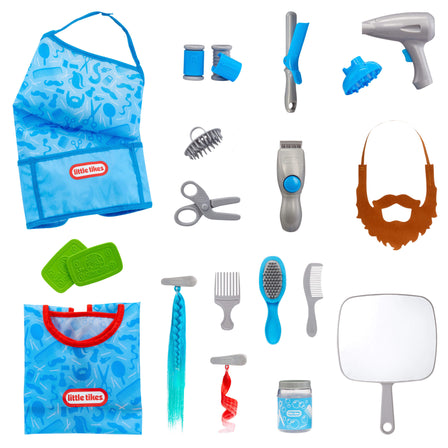 Hair Salon - 
Real working blow dryer, buzzing clippers, kid-safe mirror, apron, cape and more.