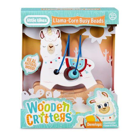 Wooden Critters™ Busy Beads - Llama-Corn - 
Made with all-natural, sustainably-sourced wood.