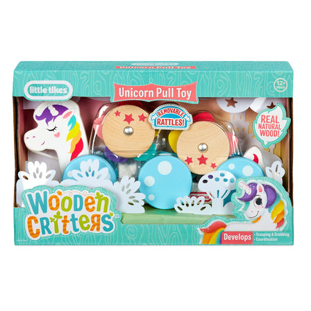 Wooden Critters™ Pull Toy - Unicorn - 
Made with all-natural, sustainably-sourced wood.