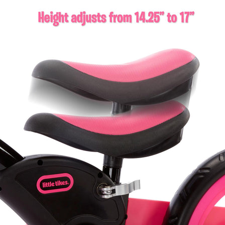 My First Balance-to-Pedal Bike™ - Pink - 
The seat adjusts completely tool-free using the built-in clamp.