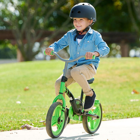 My First Balance-to-Pedal Bike™ - 
Solid EVA foam tires never go flat so you don’t have to worry about pumping tires anymore.