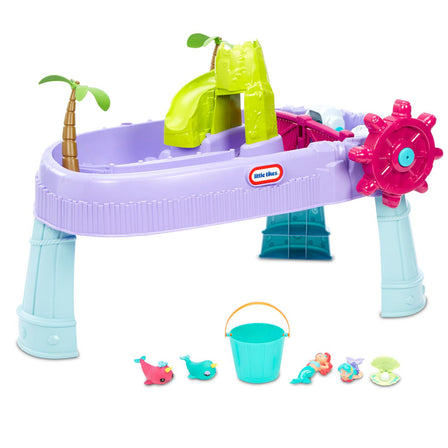 Mermaid Island Wavemaker™ Water Table - 
Includes: 2 mermaids, 2 narwhals, oyster shell with pearl, and a bucket.