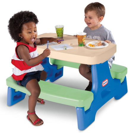 Easy Store™ Jr. Play Table - Blue\Green - 
Easy Store Jr. Play Table seats up to 4 kids.