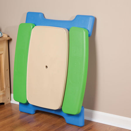 Easy Store™ Jr. Play Table - Blue\Green - 
Play table unlocks and folds for portability or storage.