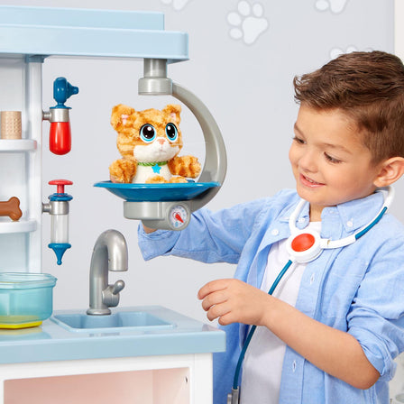 My First Pet Checkup Set™ - 
Kids love the pretend play scale, ‘x-ray’ station, sink, and checkup counter.