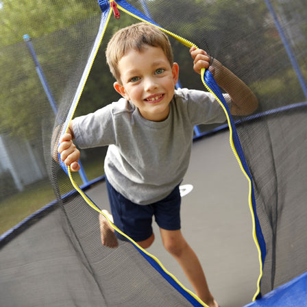 Mega 12-foot Trampoline - 
The entrance door is convenient for kids to go in and out.