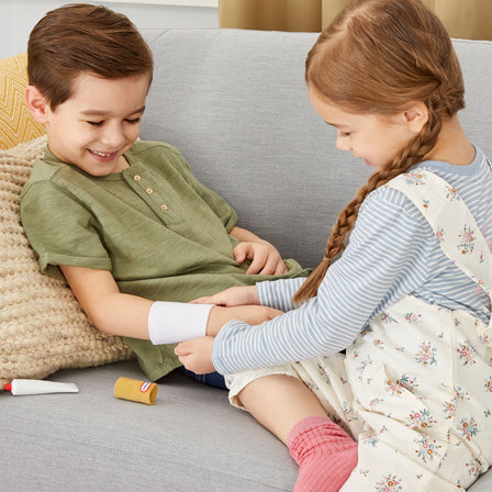 First Aid Kit - 
Kids can pretend to give first aid with this hands-on First Aid Kid