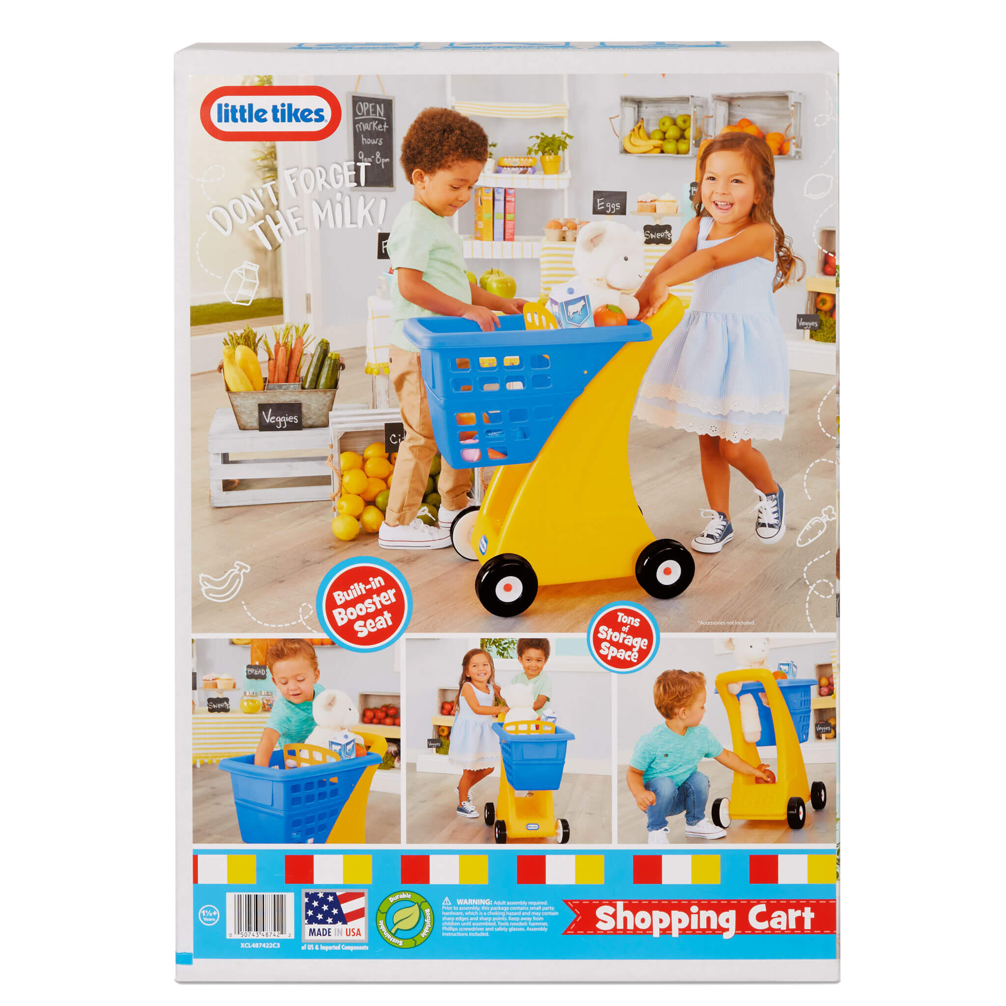 Shopping Cart Blue and Yellow Official Little Tikes