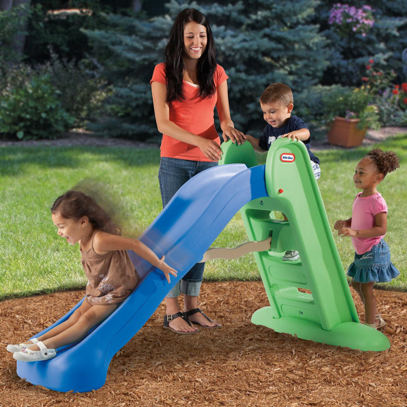 A super-fun toddler slide that is the perfect size for outside fun!