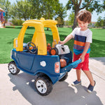 Boy dropping down tailgate