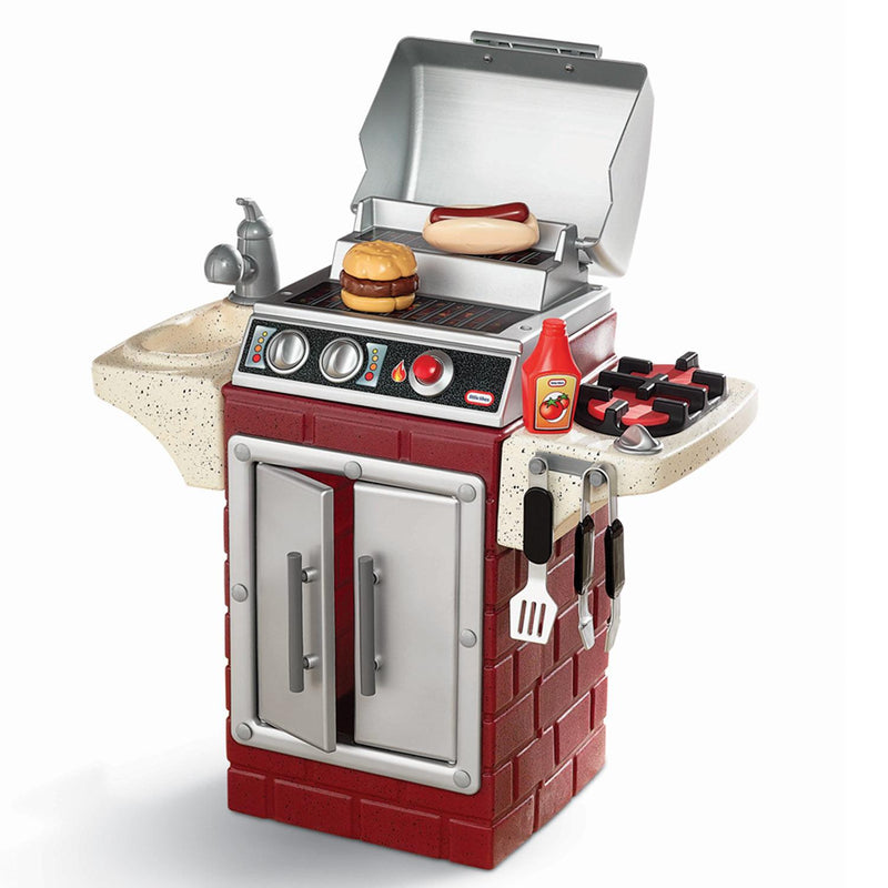 Anytime is grillin' time with this grill barbeque set. Kids can grill indoors or outdoors alongside mom or dad