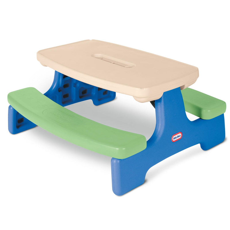 Easy Store™ Picnic Table with Umbrella - Blue\Green - Official Little Tikes Website