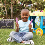 Kids will love playing with the pull apart popsicles and the stackable ice cream scoops